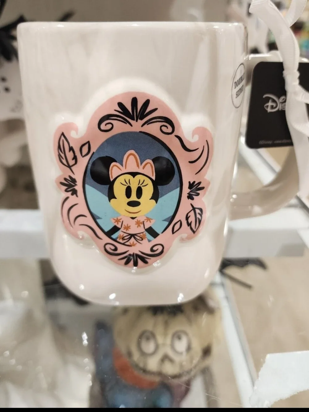 Rae Dunn Summerween Disney Minnie Mouse Mug with Pink and Blue Medallion